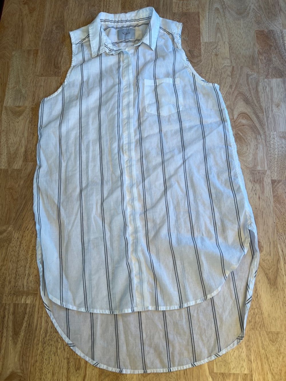 Rails Sheer Cotton Sleevless Tunic Button-Down Size Small